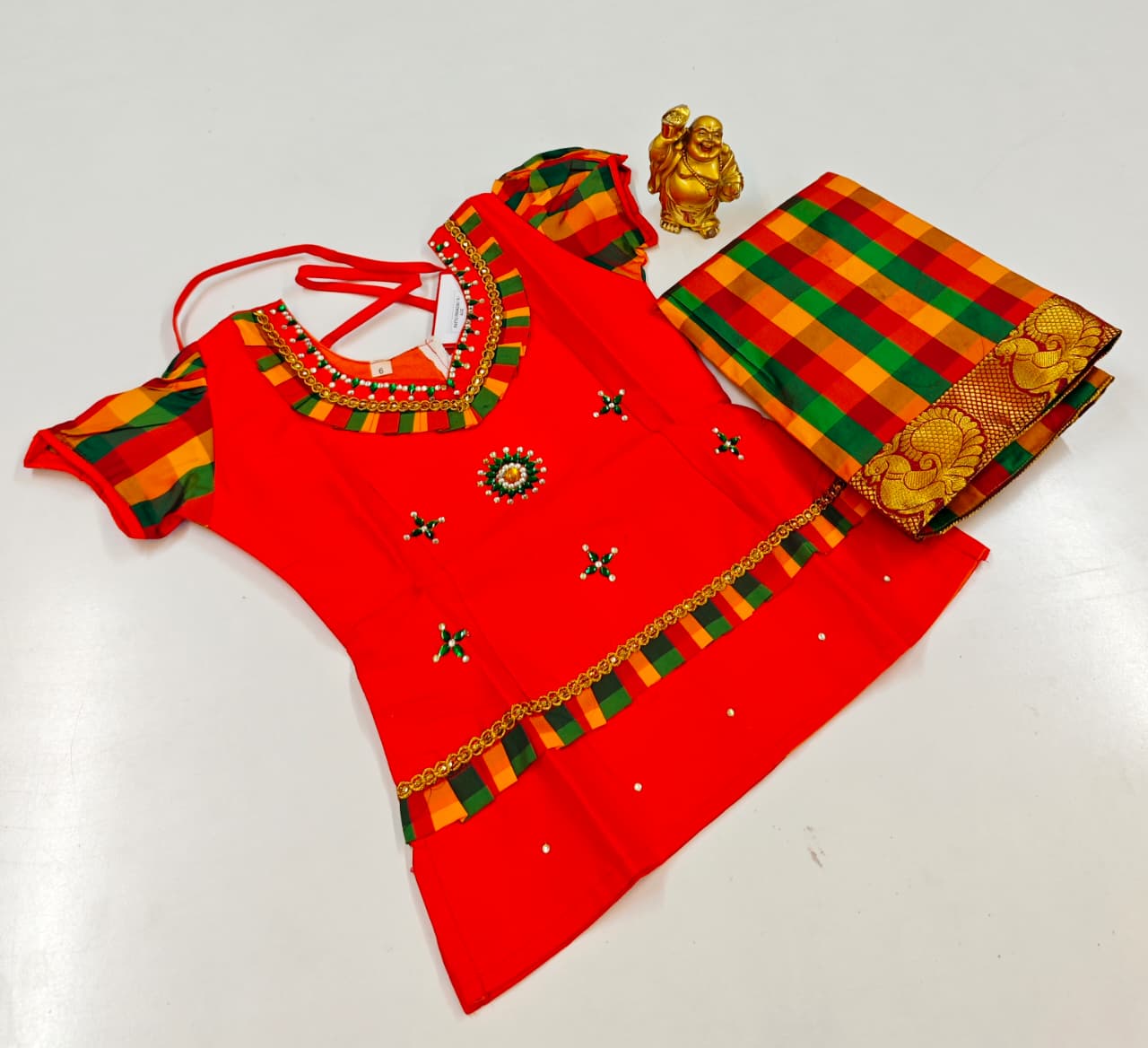 Princess Charm Embroidered Pattu Pavadai Set